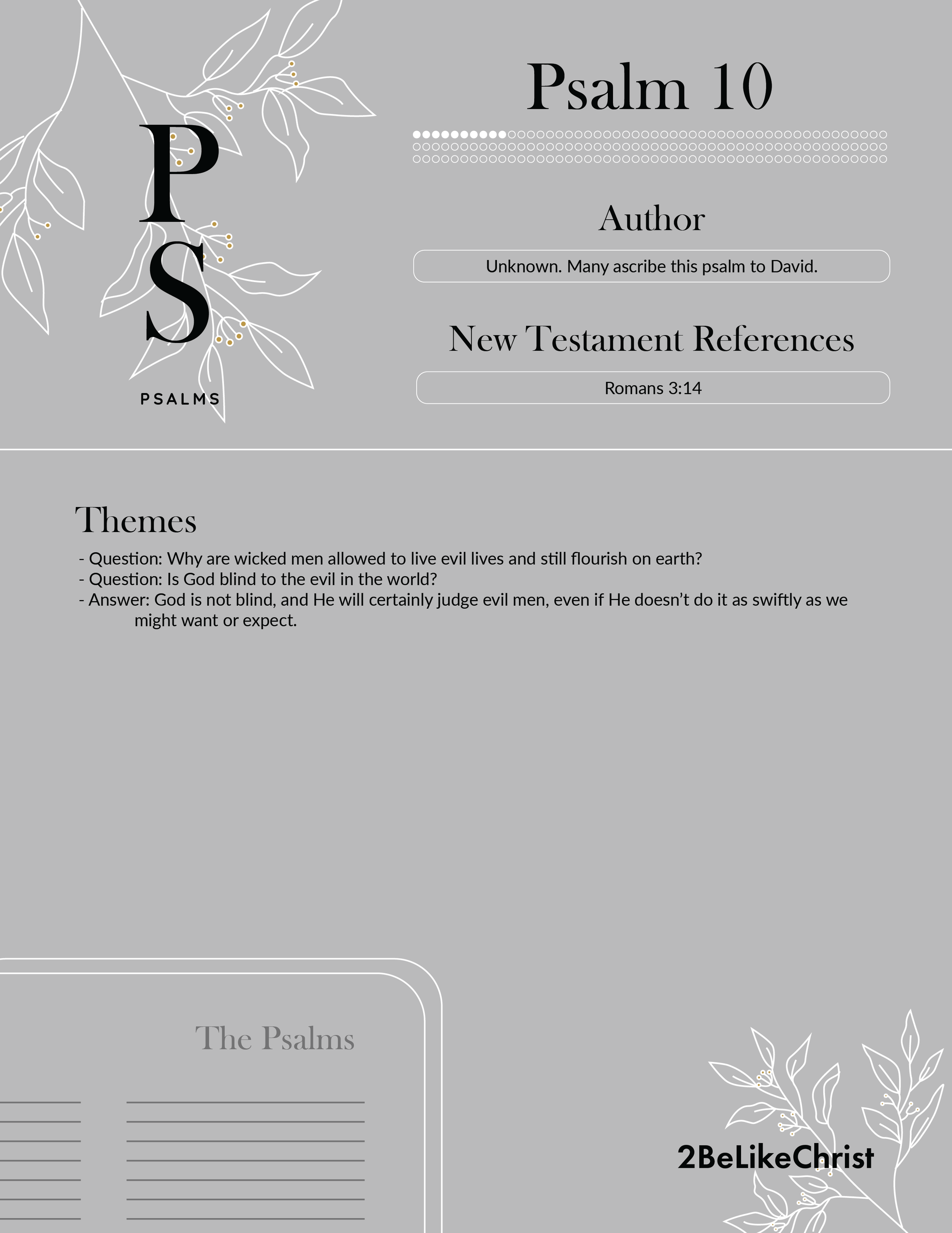 Psalm 10 Summary - 5 Minute Bible Study — 2BeLikeChrist